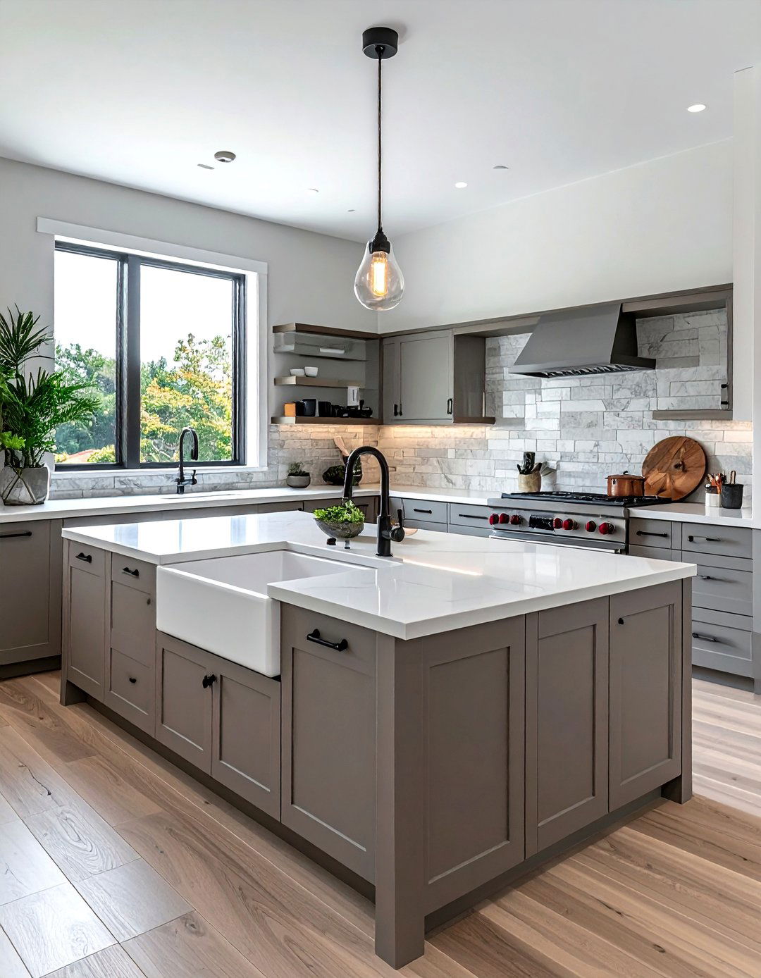 Flush mount farmhouse sink - 30 farmhouse sink kitchen ideas