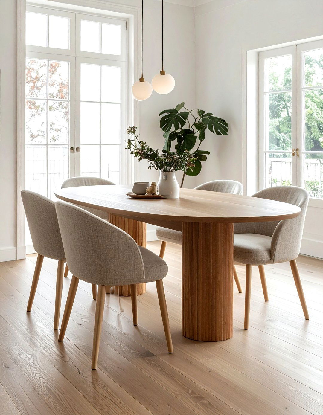 Fluted Base Dining Table - 30 oval dining table ideas