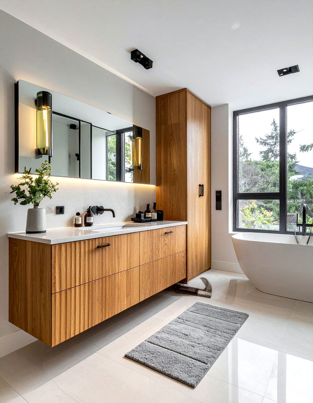 Fluted Cabinet Bathroom - 30 chic bathroom ideas