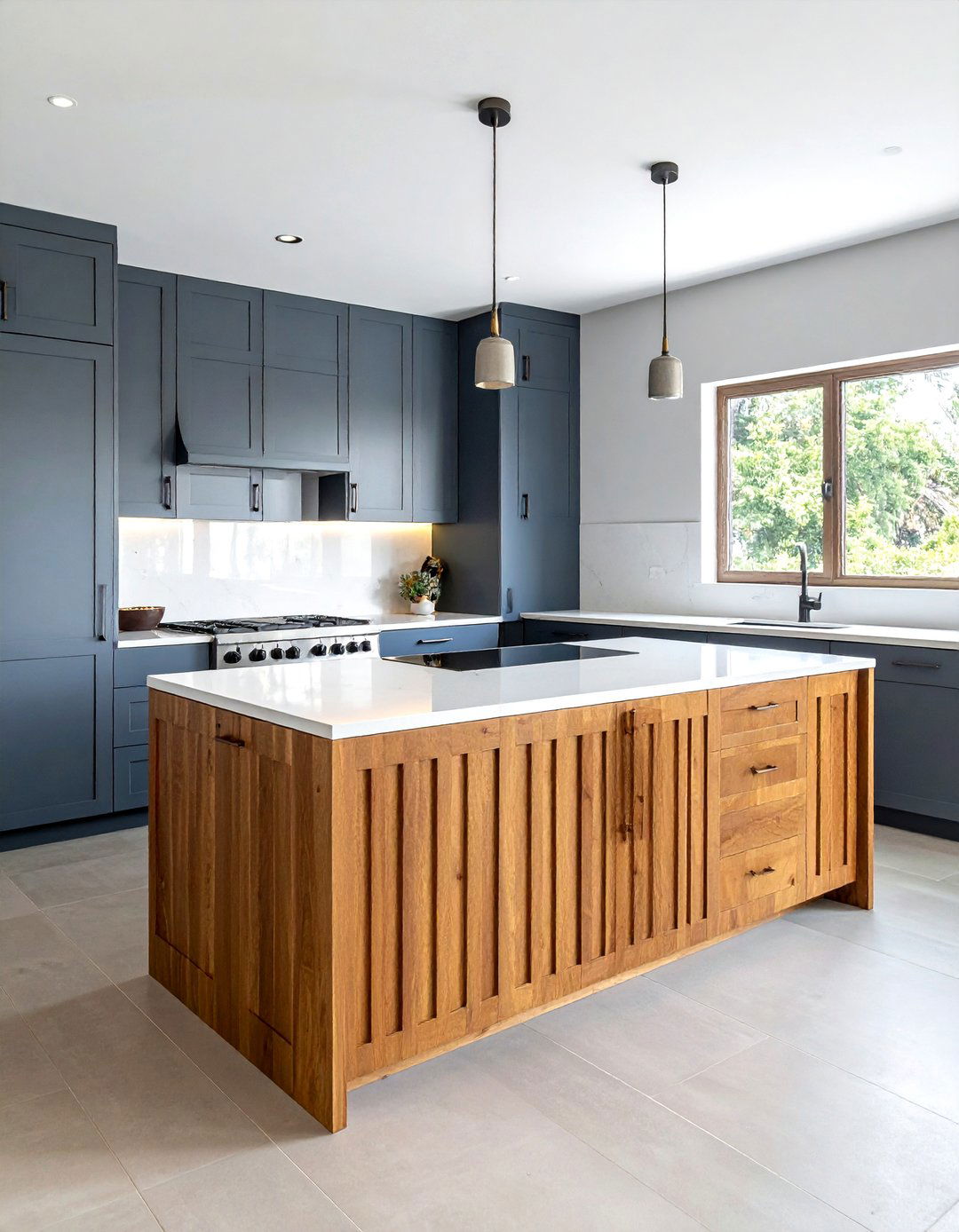 Fluted Cabinet Doors - 30 warm modern kitchen ideas