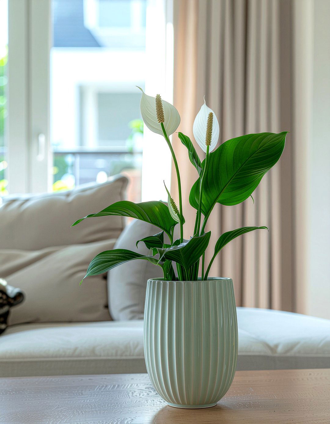 Fluted Ceramic Planter - 30 living room planters