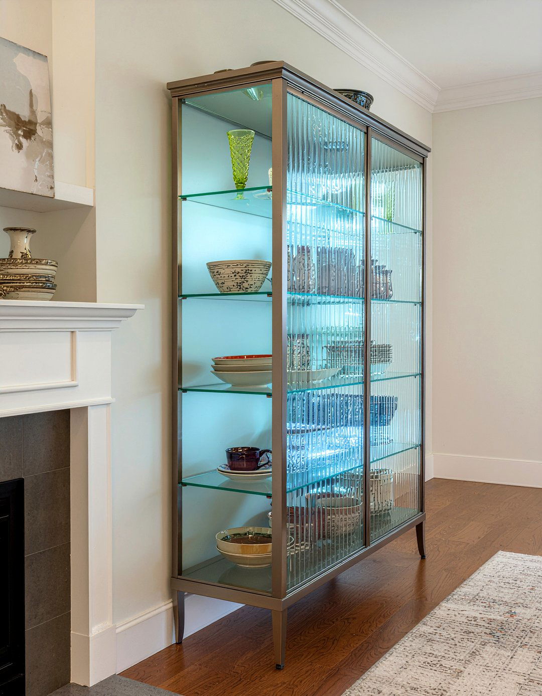 Fluted Glass China Cabinet - 30 living room china cabinet ideas