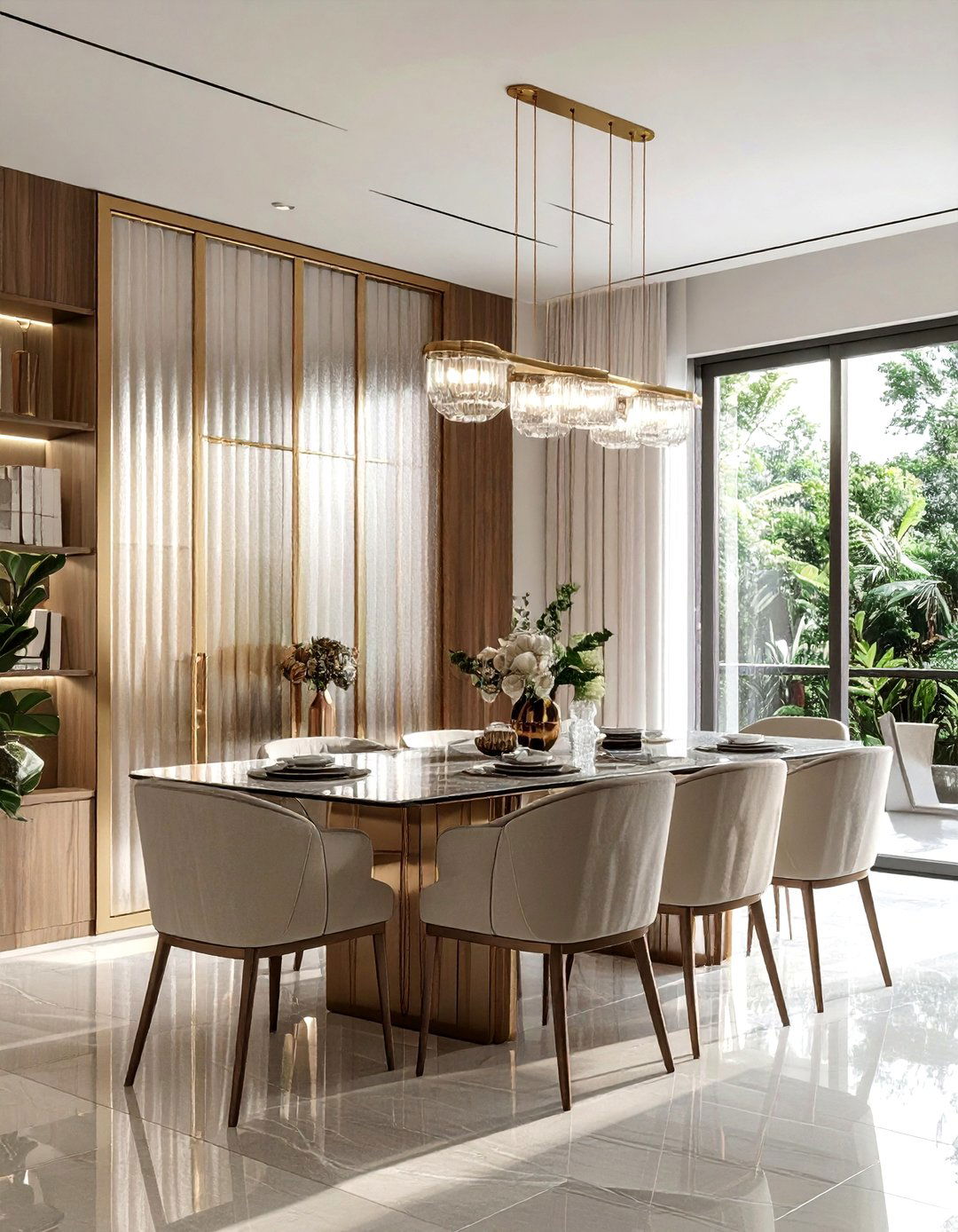 Fluted Glass Doors - 30 dining room door ideas