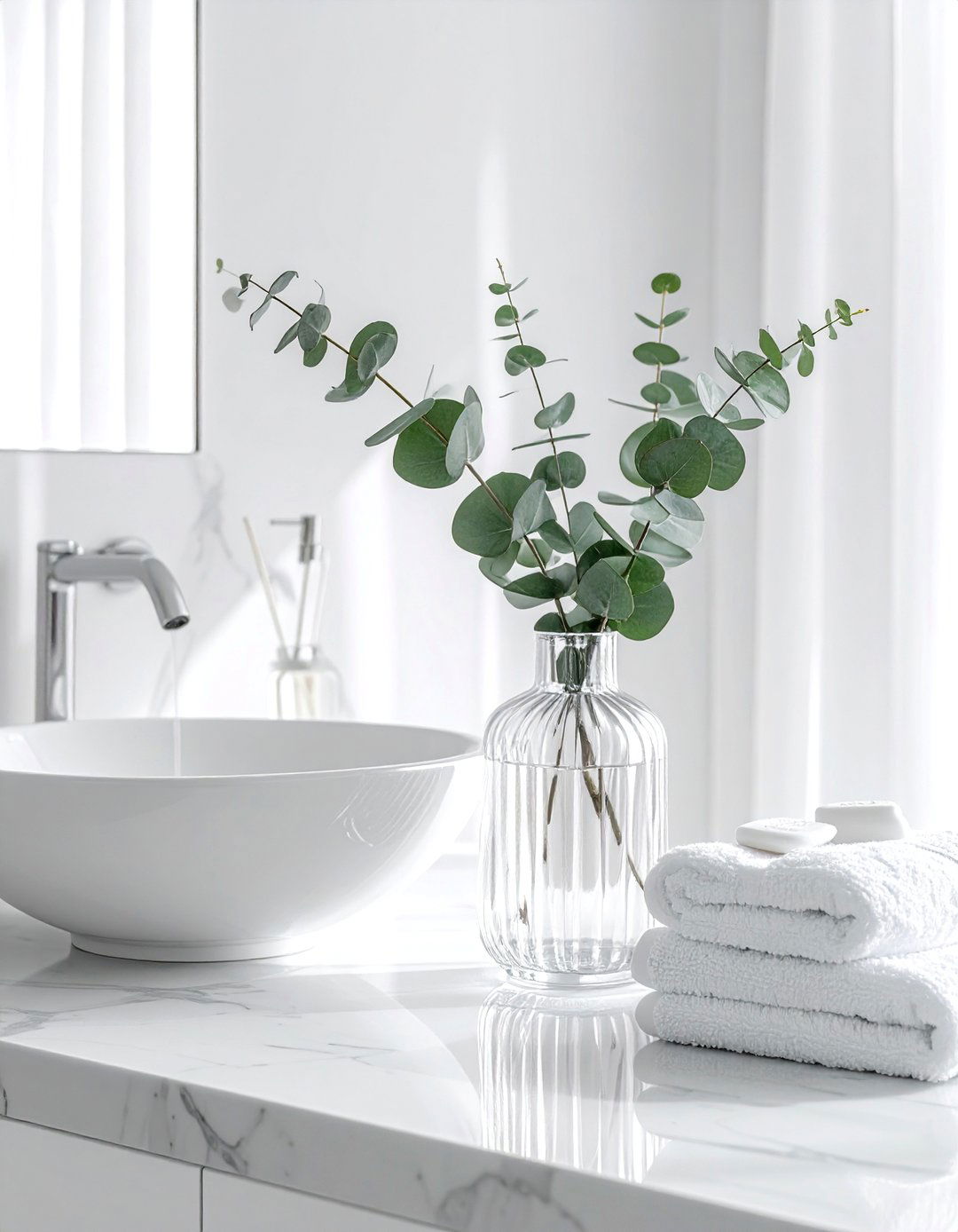 Fluted Glass Vase Bathroom - 30 statement vase ideas