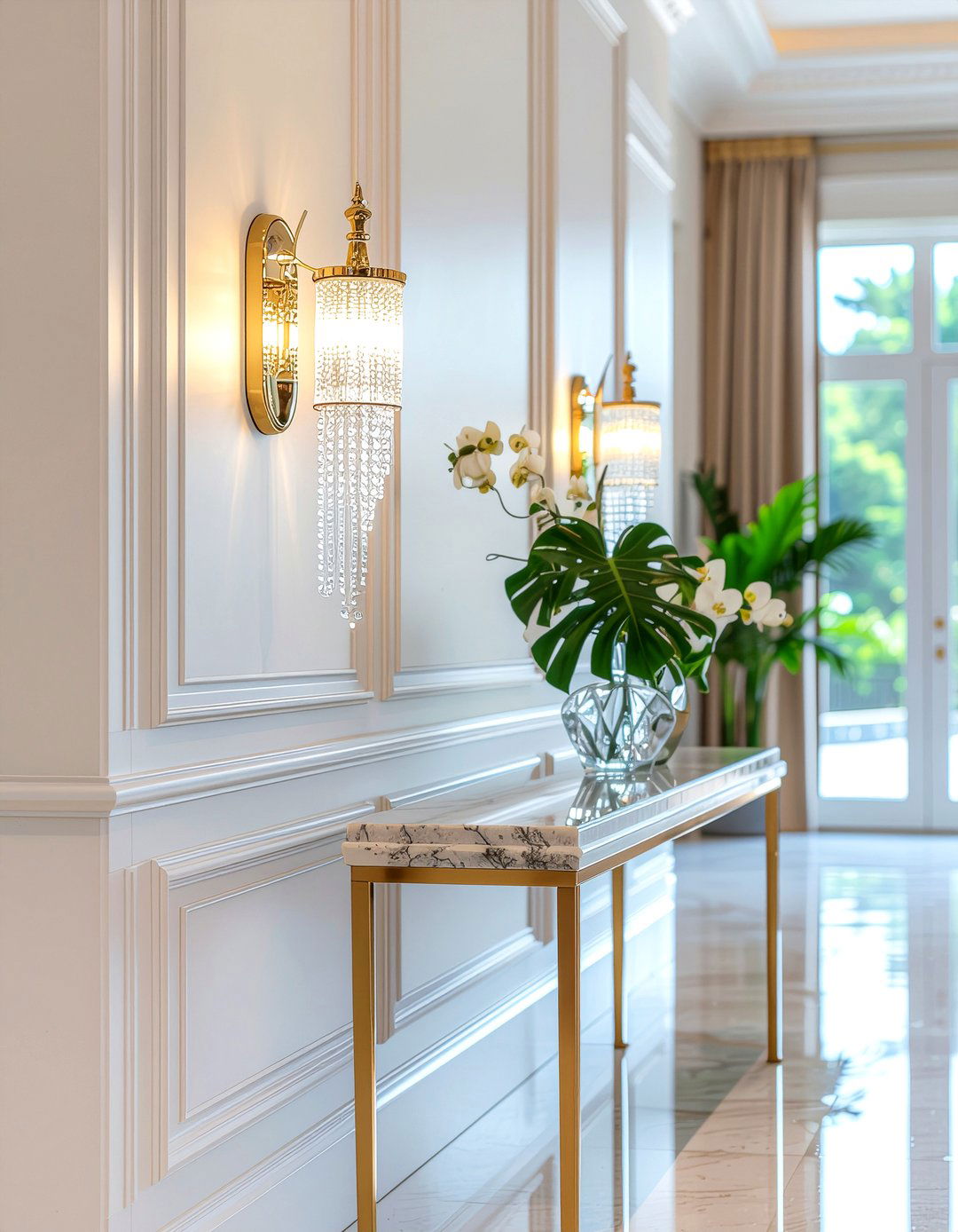 Fluted Glass Wall Sconce - 30 entryway lighting ideas