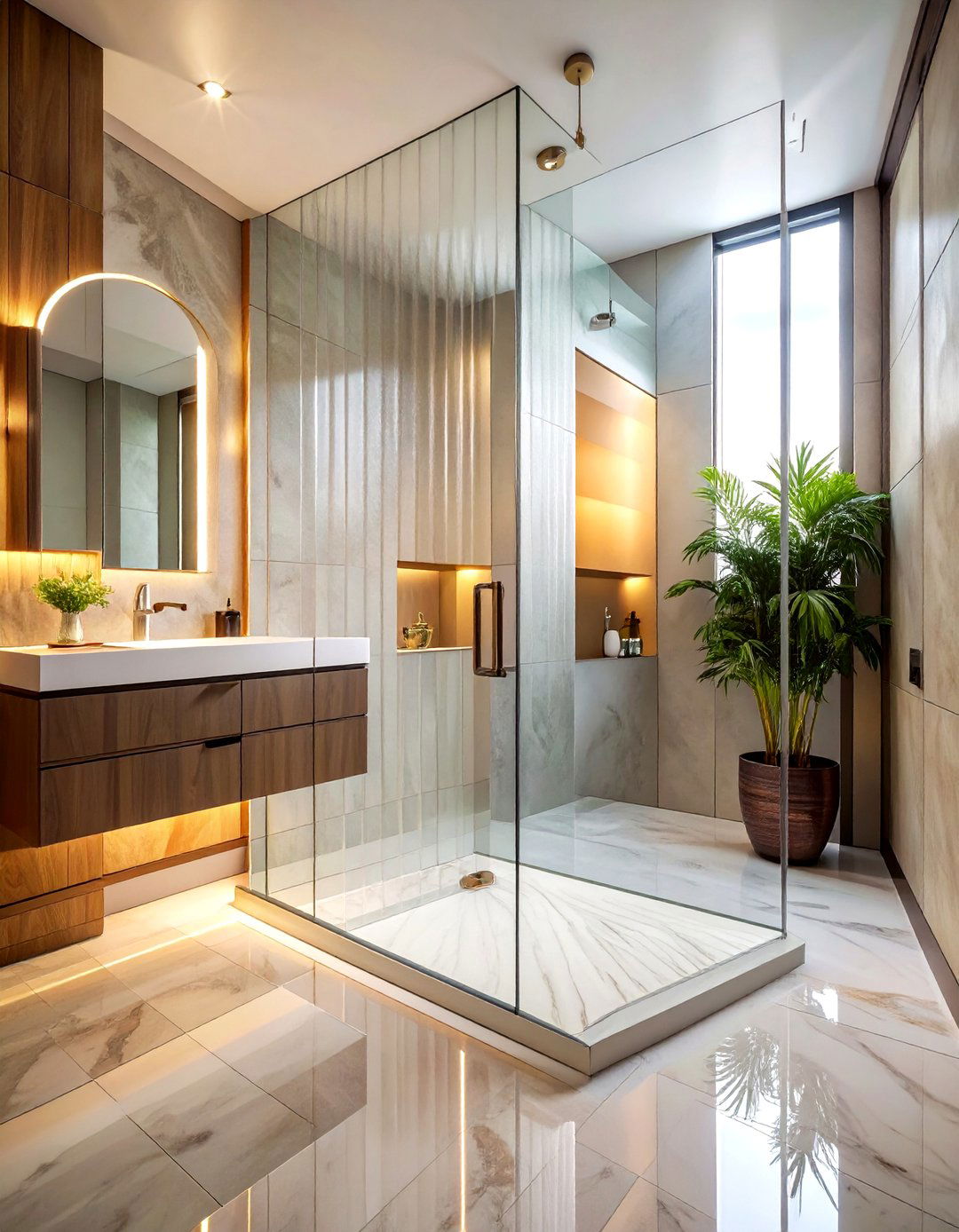 Fluted Glass - 30 dreamy bathroom ideas