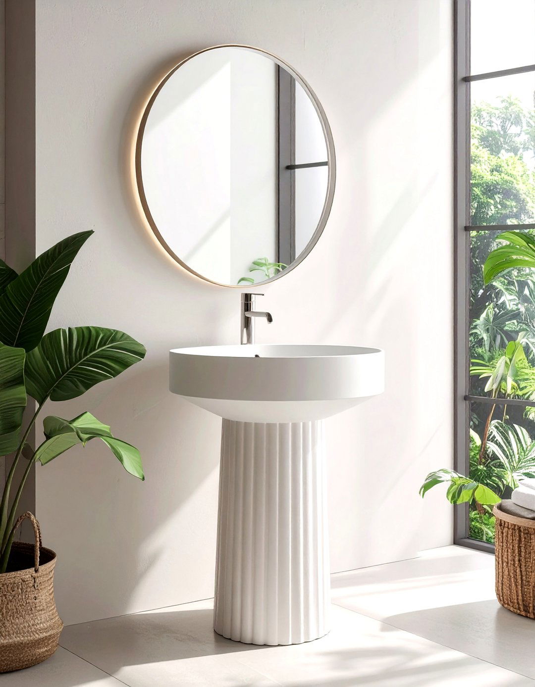 Fluted Pedestal Sink - 30 pedestal sink ideas