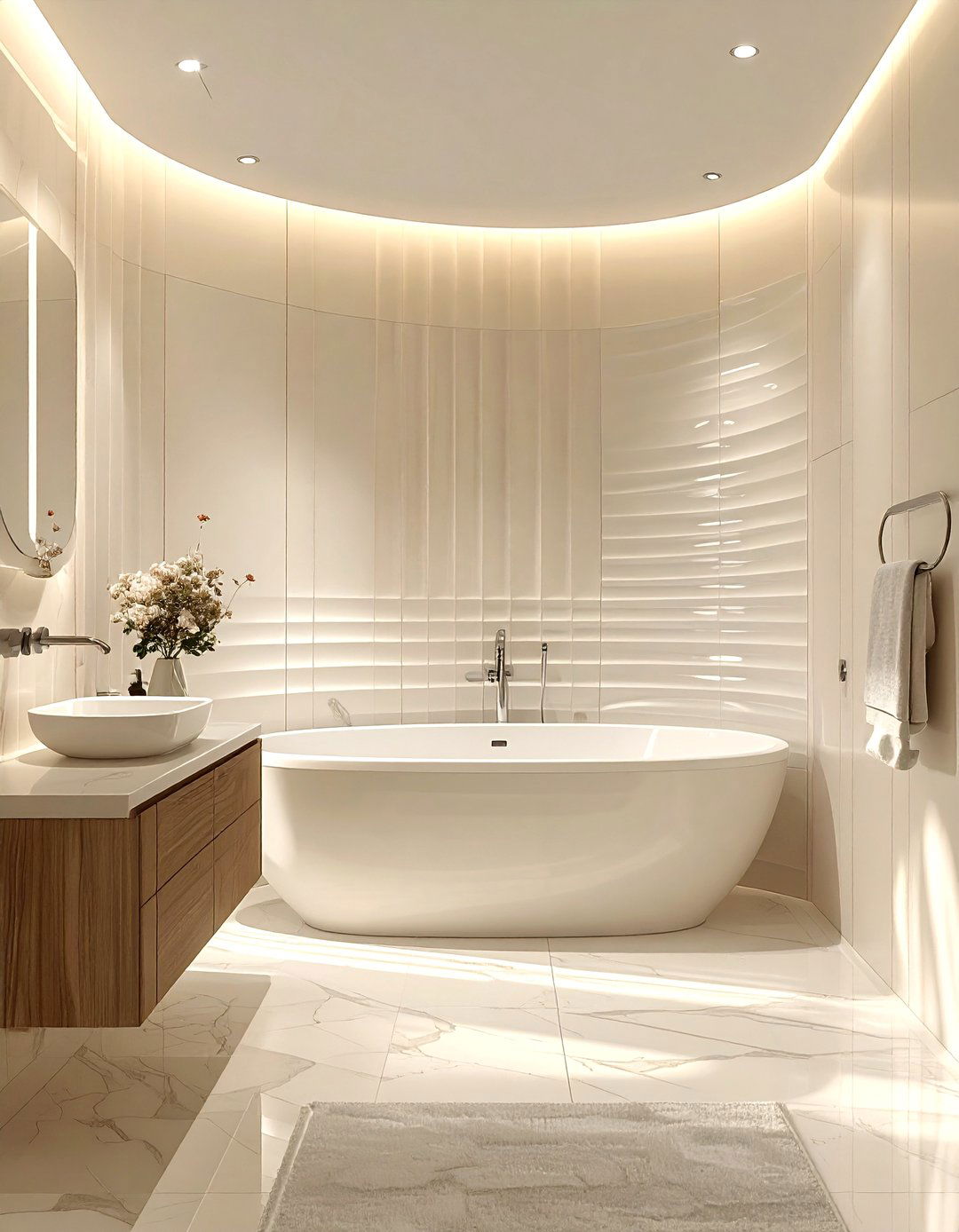 Fluted Porcelain Bathroom - 30 porcelain bathroom ideas