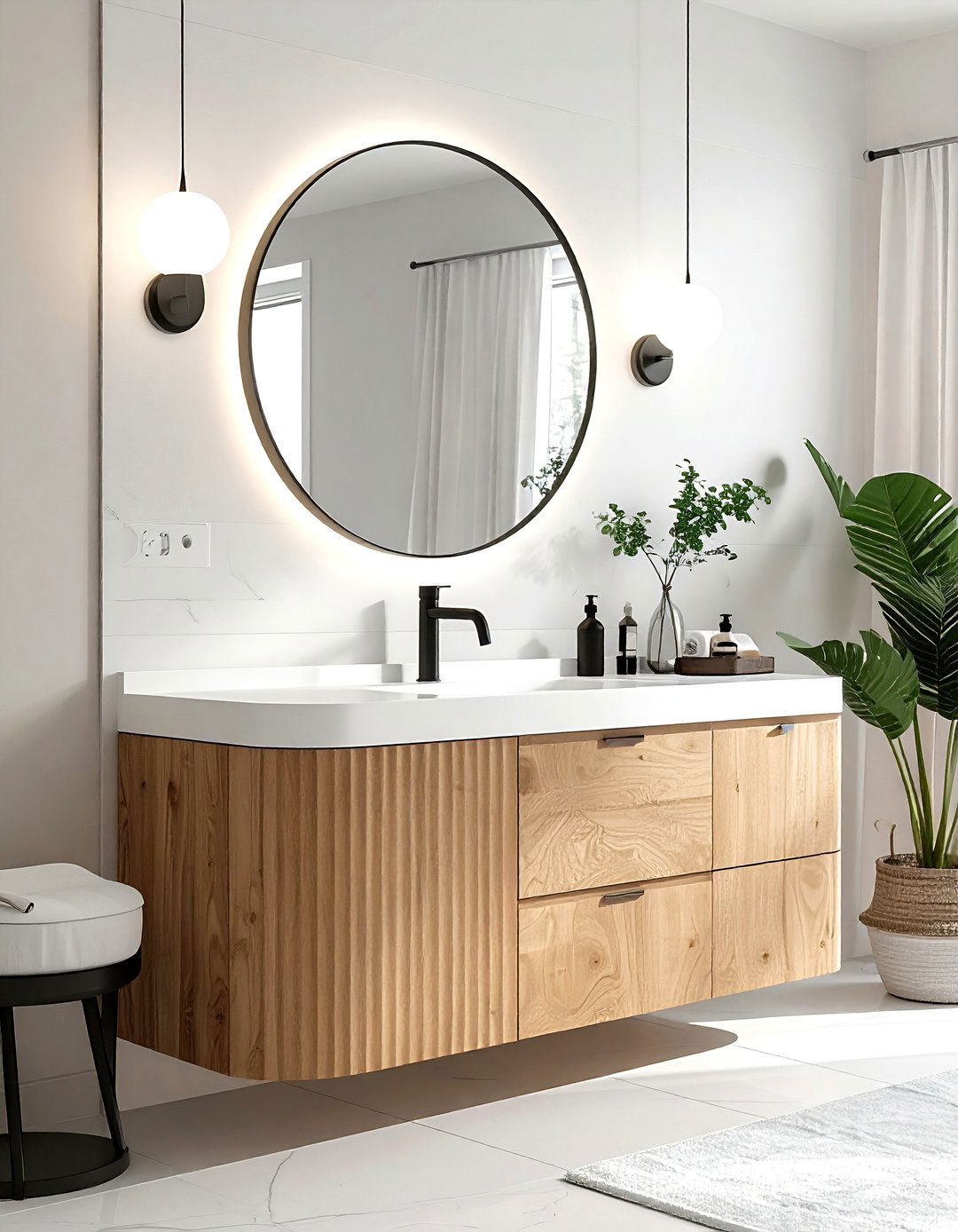 Fluted Vanity - 30 viral bathroom ideas