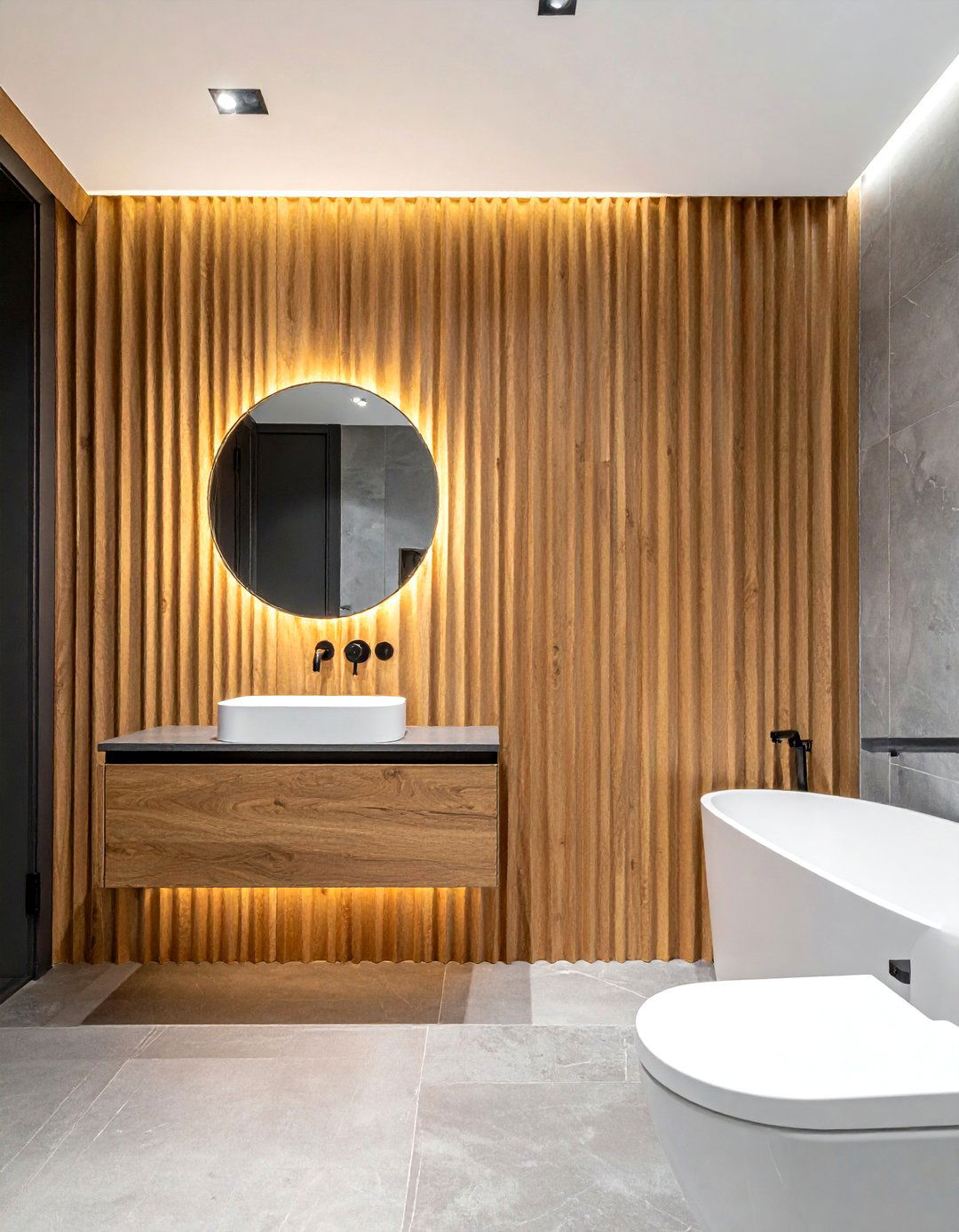 Fluted Wall Panel - 30 bathroom wall ideas