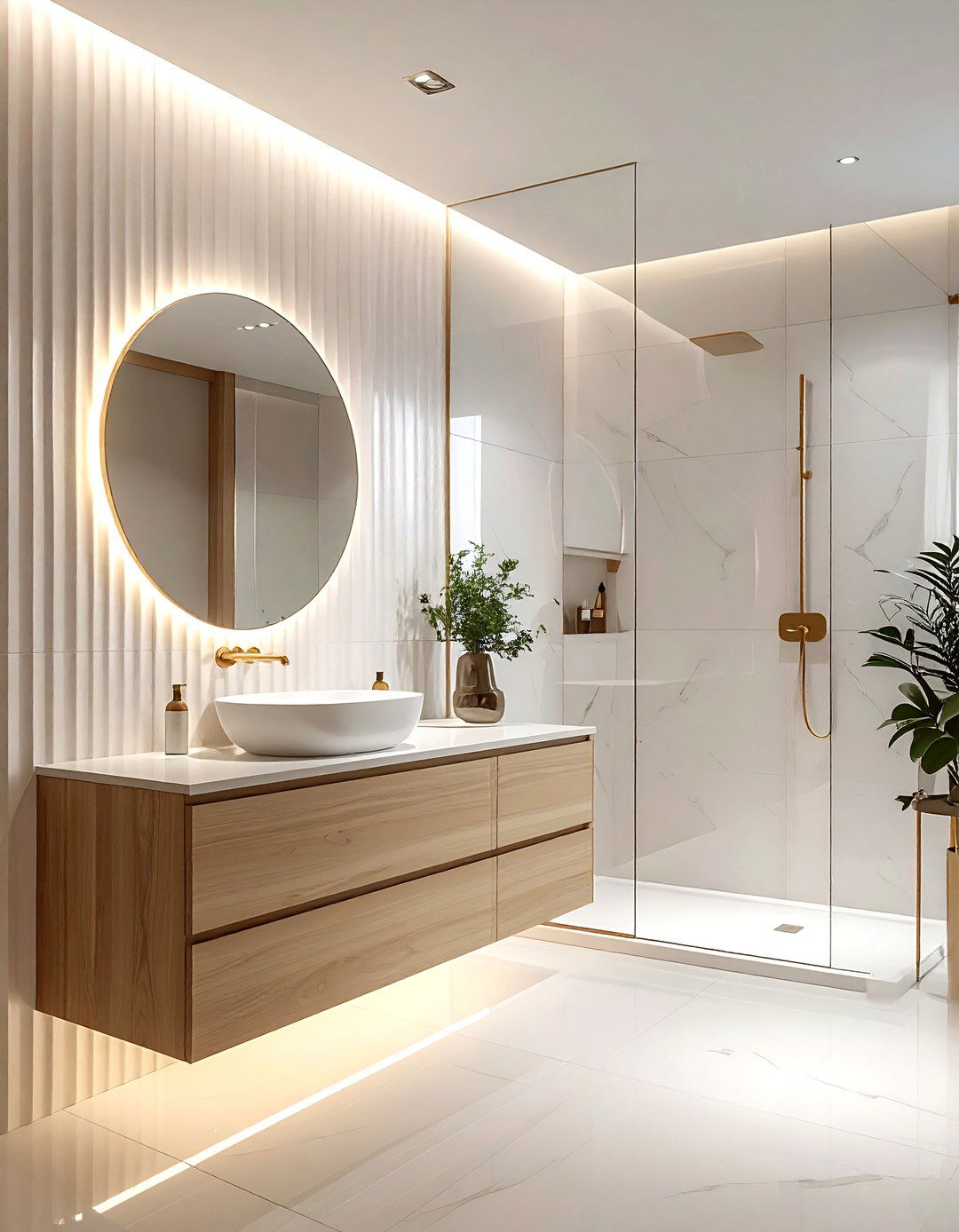 Fluted Wall Tile - 30 textured tile bathroom ideas