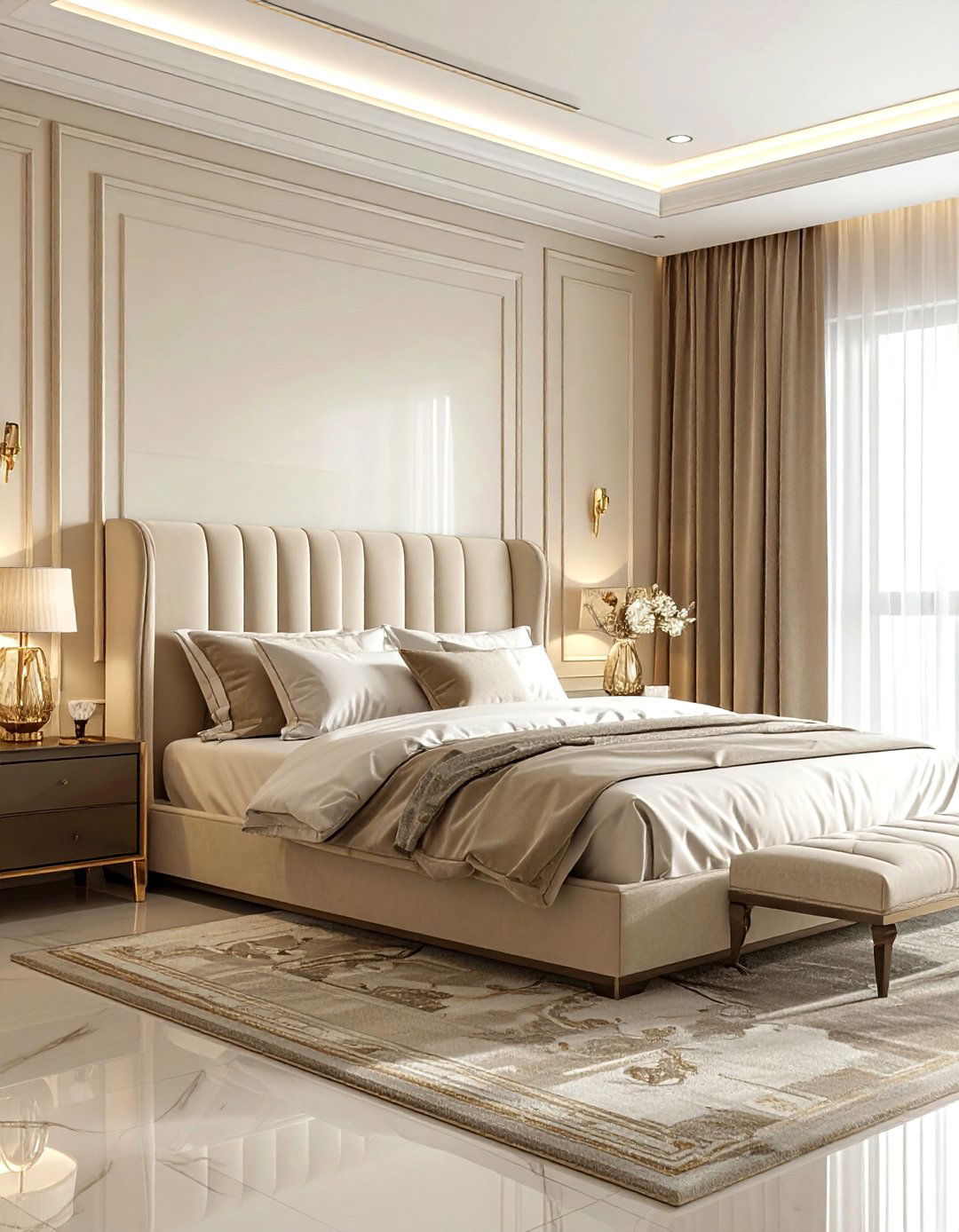 Fluted Wall Trim - 30 bedroom molding ideas