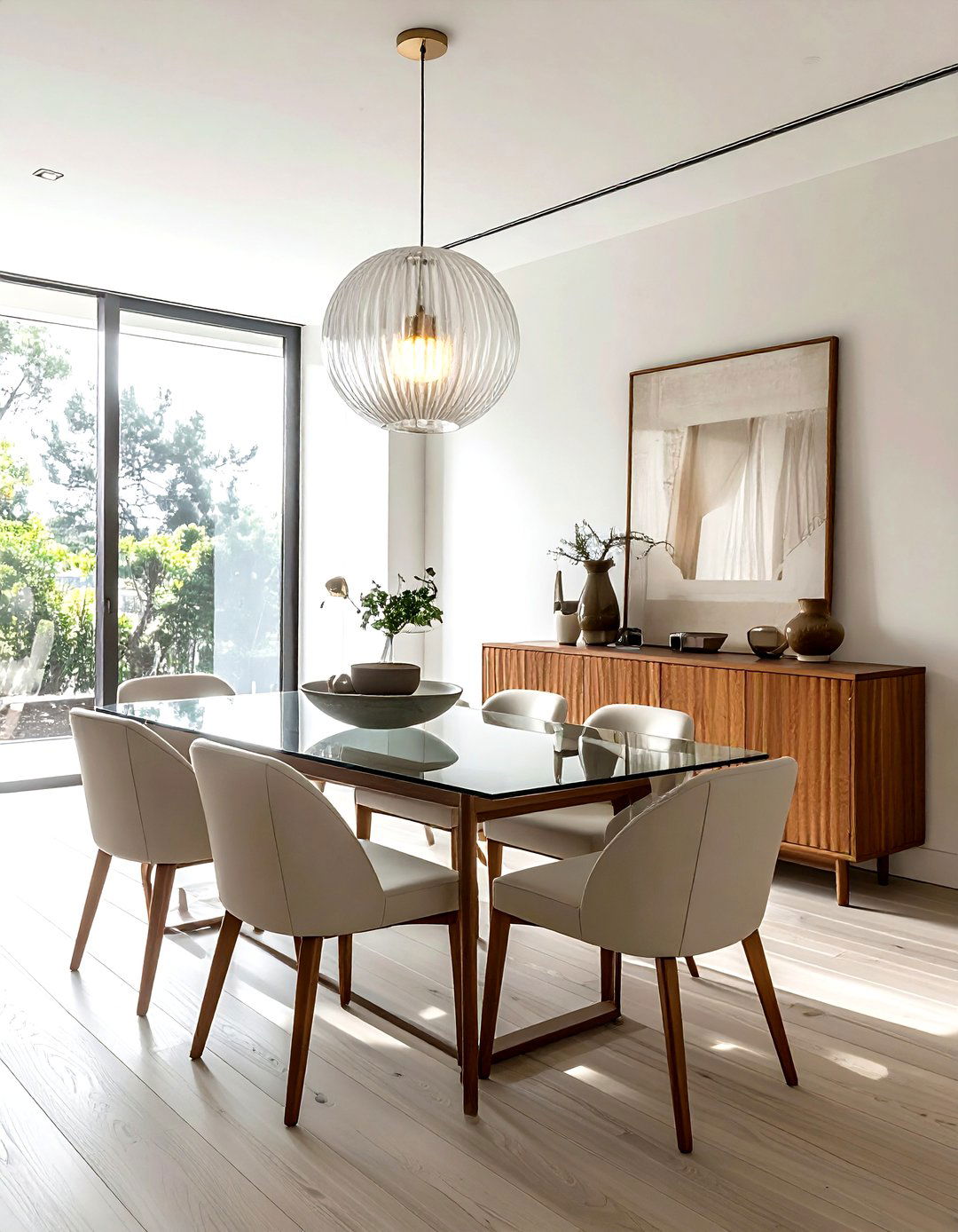 Fluted Wood Buffet - 30 modern buffet dining room ideas