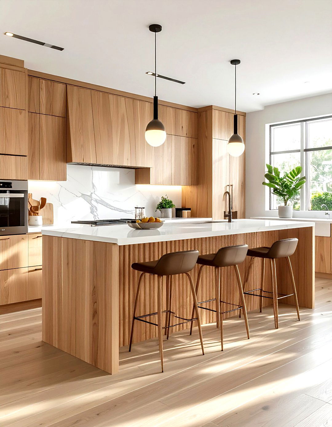 Fluted Wood Cabinet - 30 kitchen texture ideas