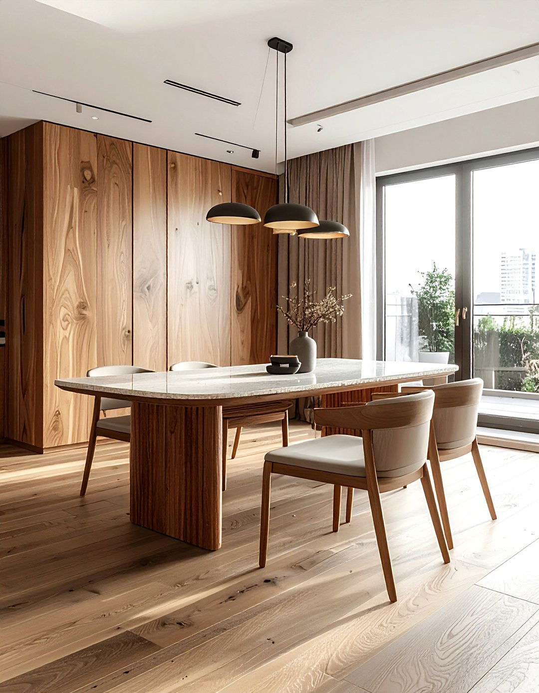 Fluted Wood Dining Room - 30 professional dining room ideas