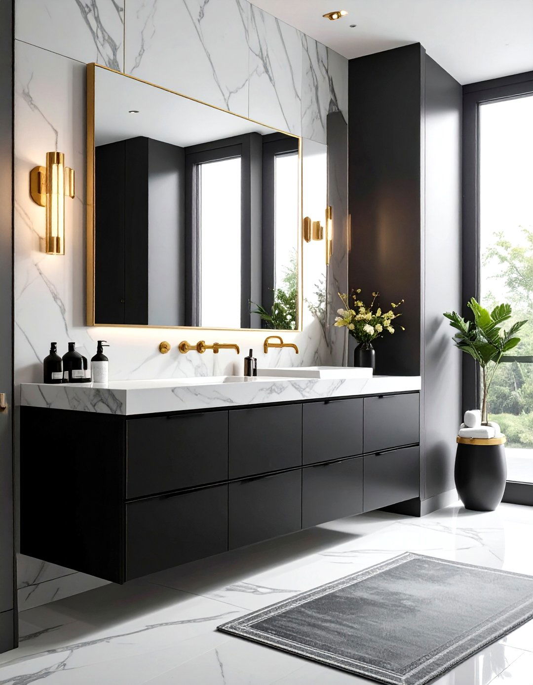 Fluted Wood Double Vanity - 30 double vanity ideas