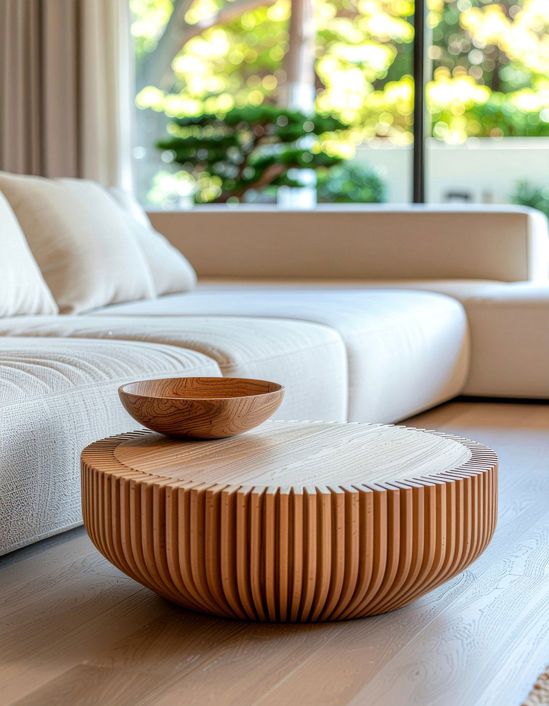 Fluted Wood Nesting Coffee Table - 30 living room nesting coffee tables