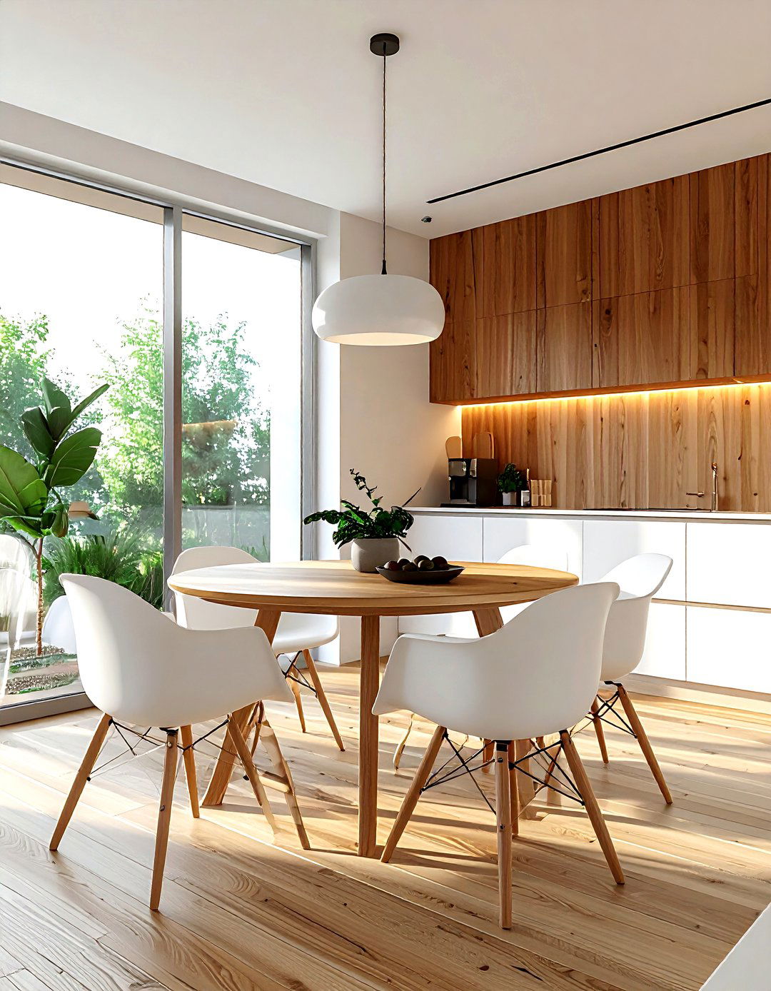 Fluted Wood Wall - 30 kitchen wood wall ideas