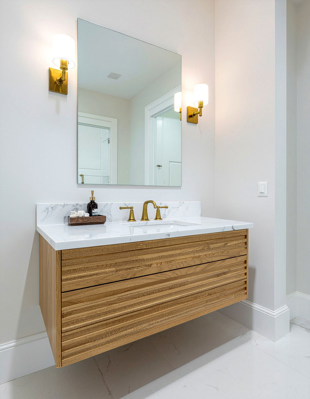 Fluted bathroom vanity - 30 new home bathroom ideas