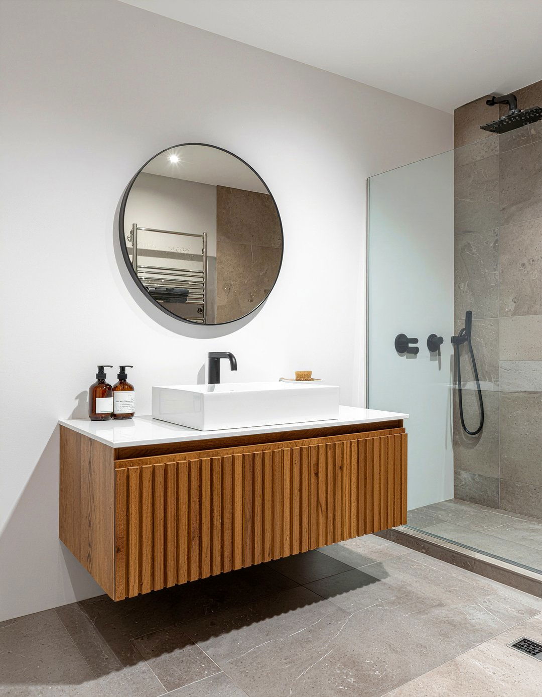 Fluted bathroom vanity - 30 professional bathroom ideas