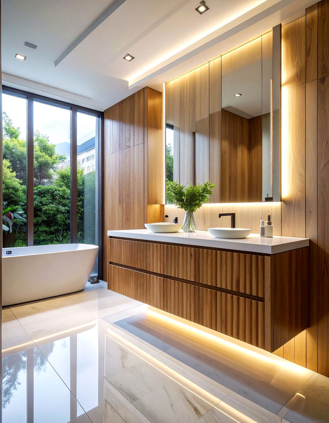 Fluted cabinet - 30 bathroom remodel ideas