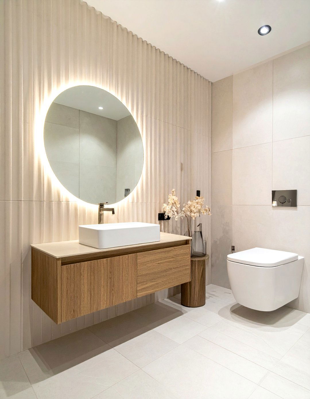 Fluted ceramic tile bathroom - 30 ceramic bathroom ideas