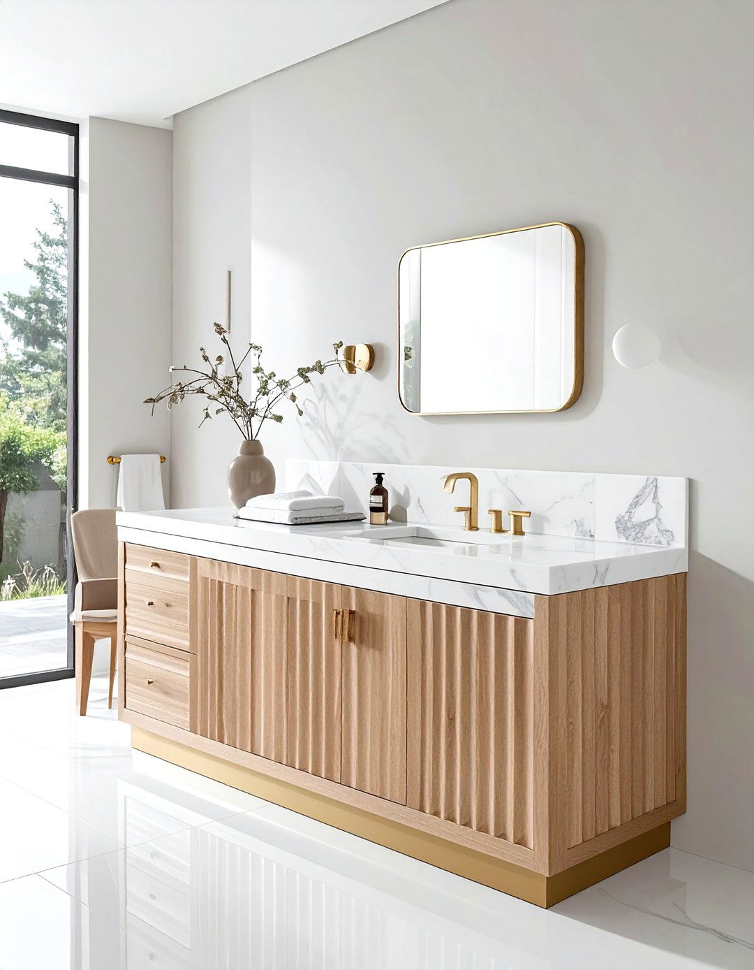 Fluted detail vanity - 30 refined decor ideas