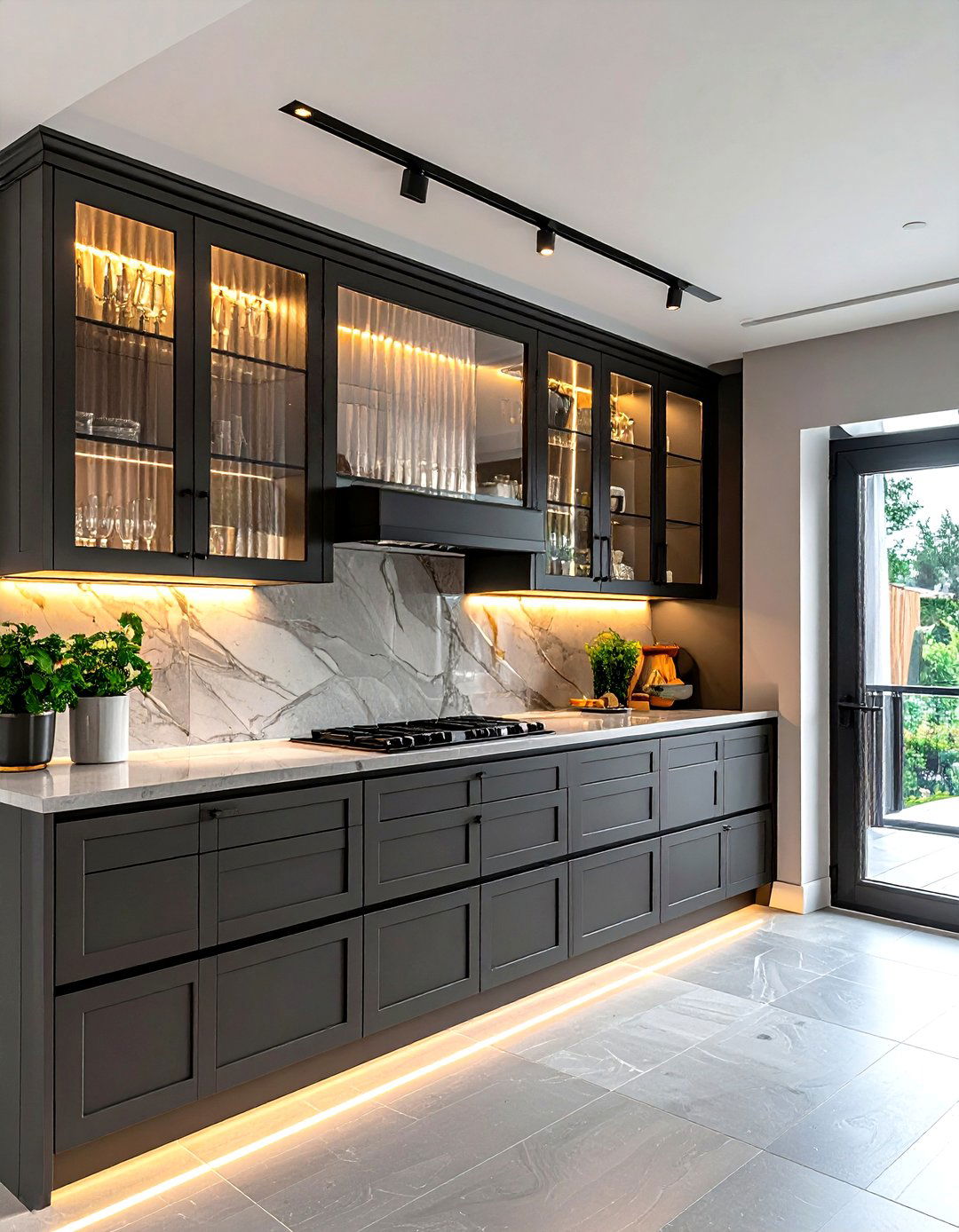 Fluted glass cabinet doors - 30 kitchen character ideas