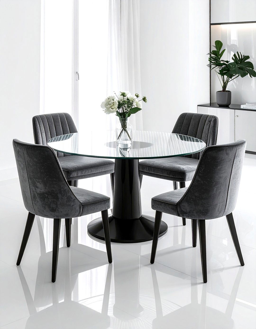 Fluted glass dining table - 30 glass dining table ideas