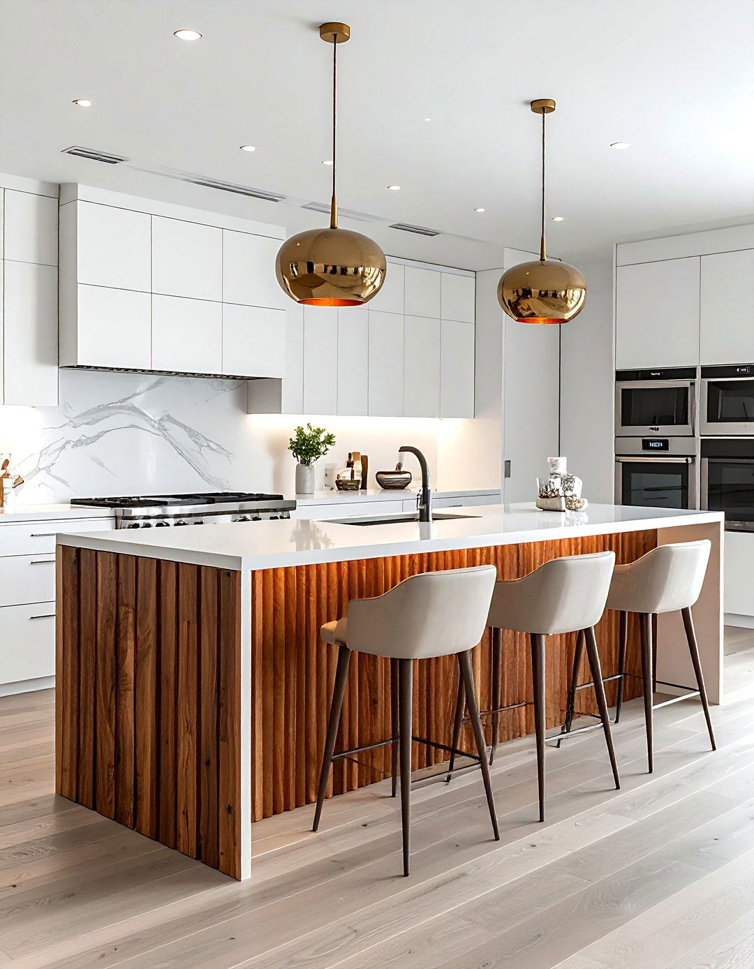 Fluted kitchen island - 30 sophisticated kitchen ideas