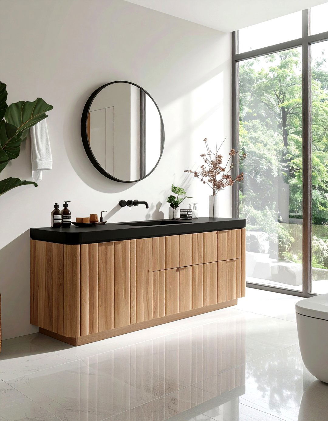 Fluted vanity cabinet - 30 parade of homes bathroom ideas