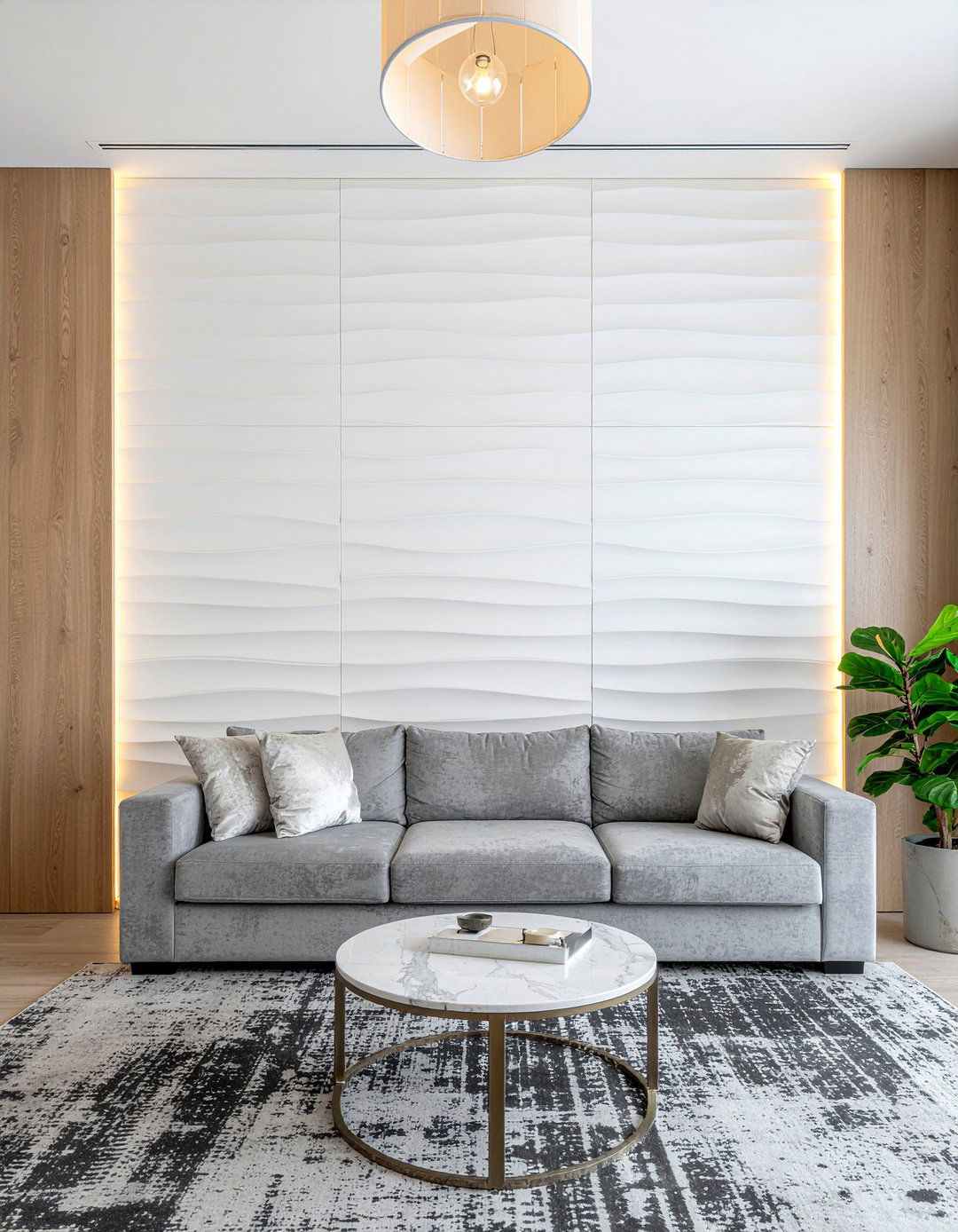 Fluted wall panel - 30 living room accent walls