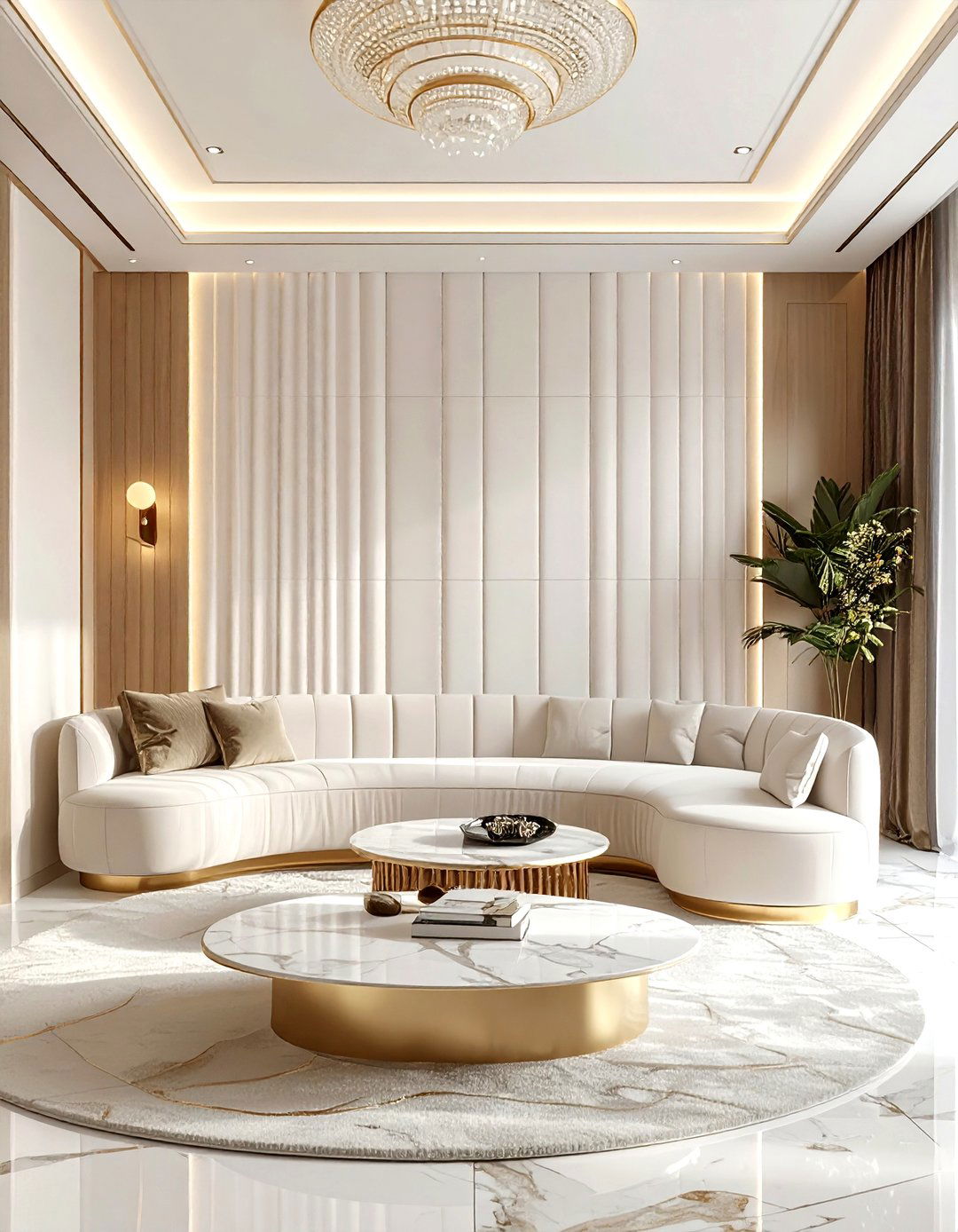 Fluted wall panel - 30 living room molding ideas