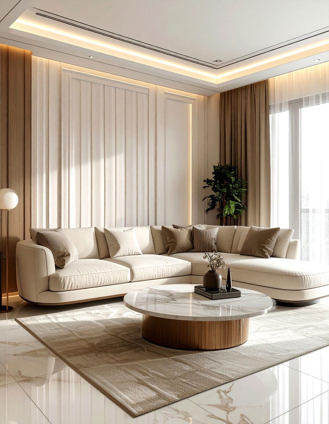 Fluted wall panels - 30 living room paneled walls ideas