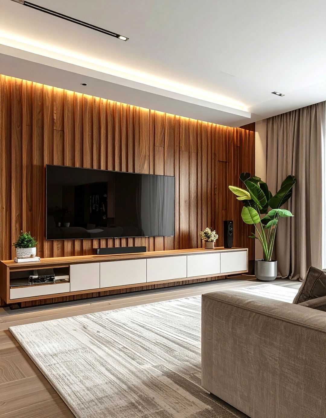 Fluted wood wall - 30 high-end decor ideas
