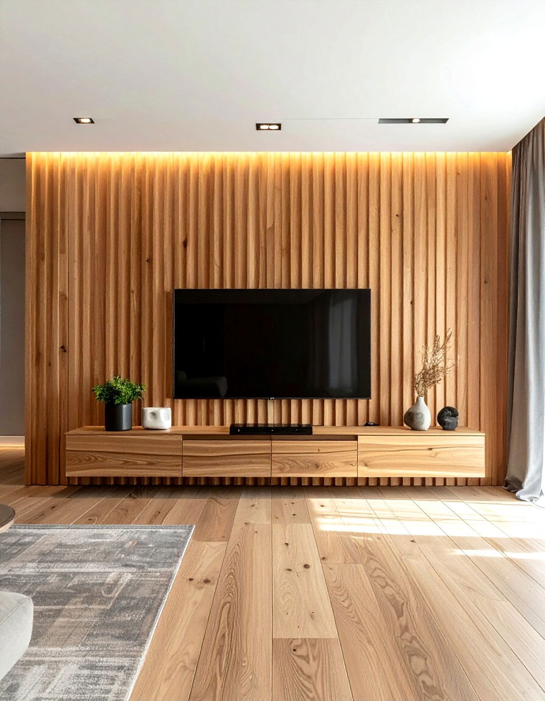 Fluted wood wall panel - 30 decor enhancement ideas