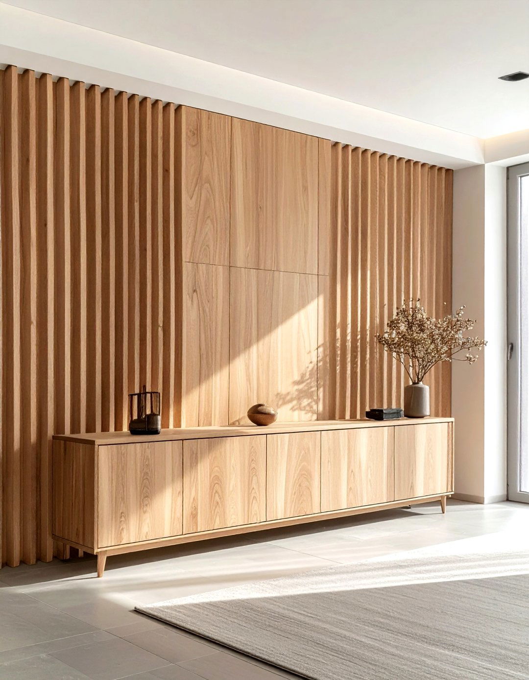 Fluted wood wall - 30 current decor ideas