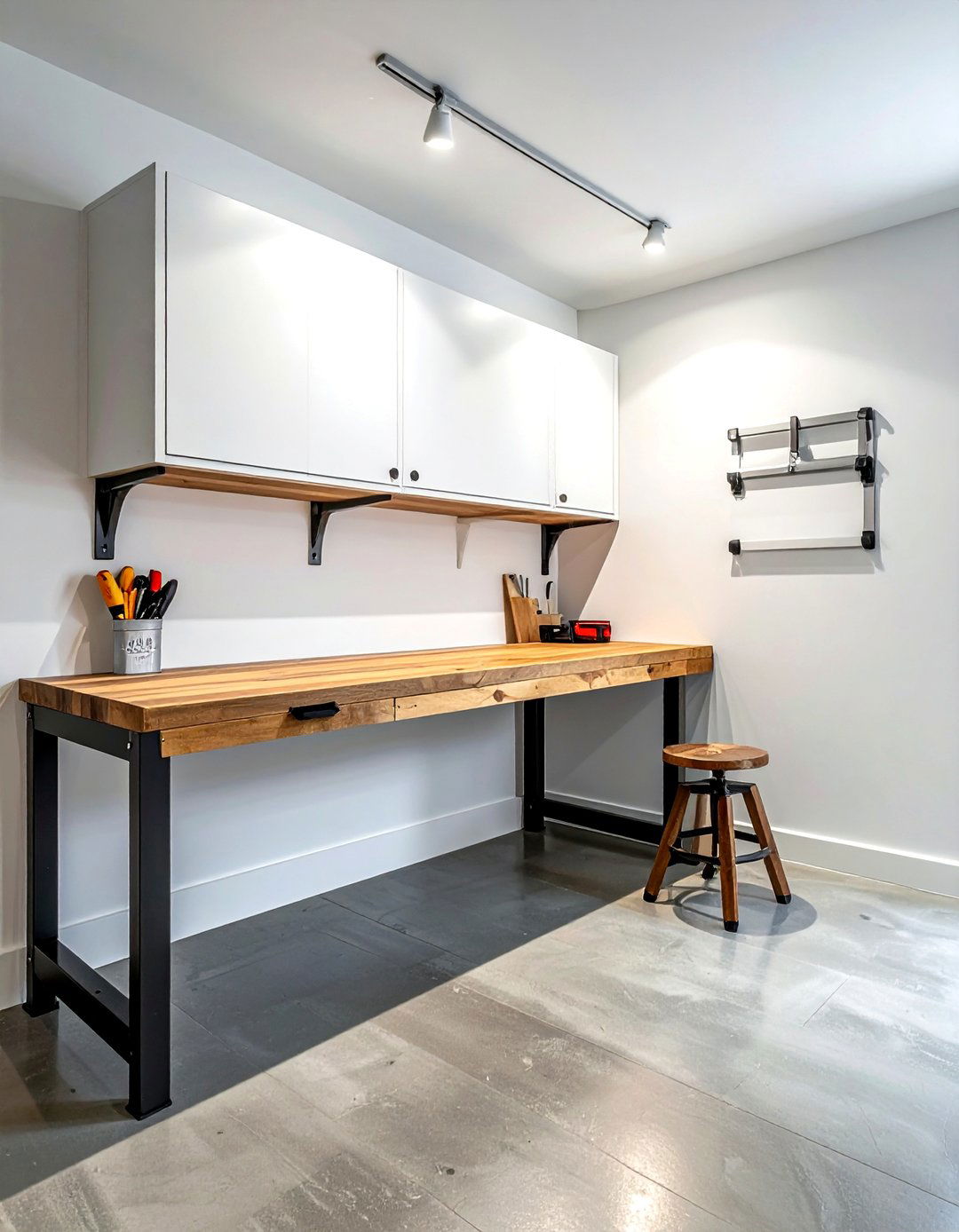 Fold Down Workbench - 30 garage storage ideas