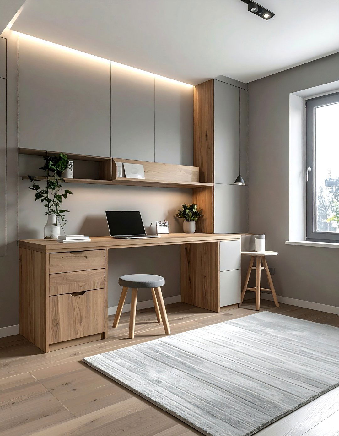 Fold down desk - 30 bedroom creative storage ideas