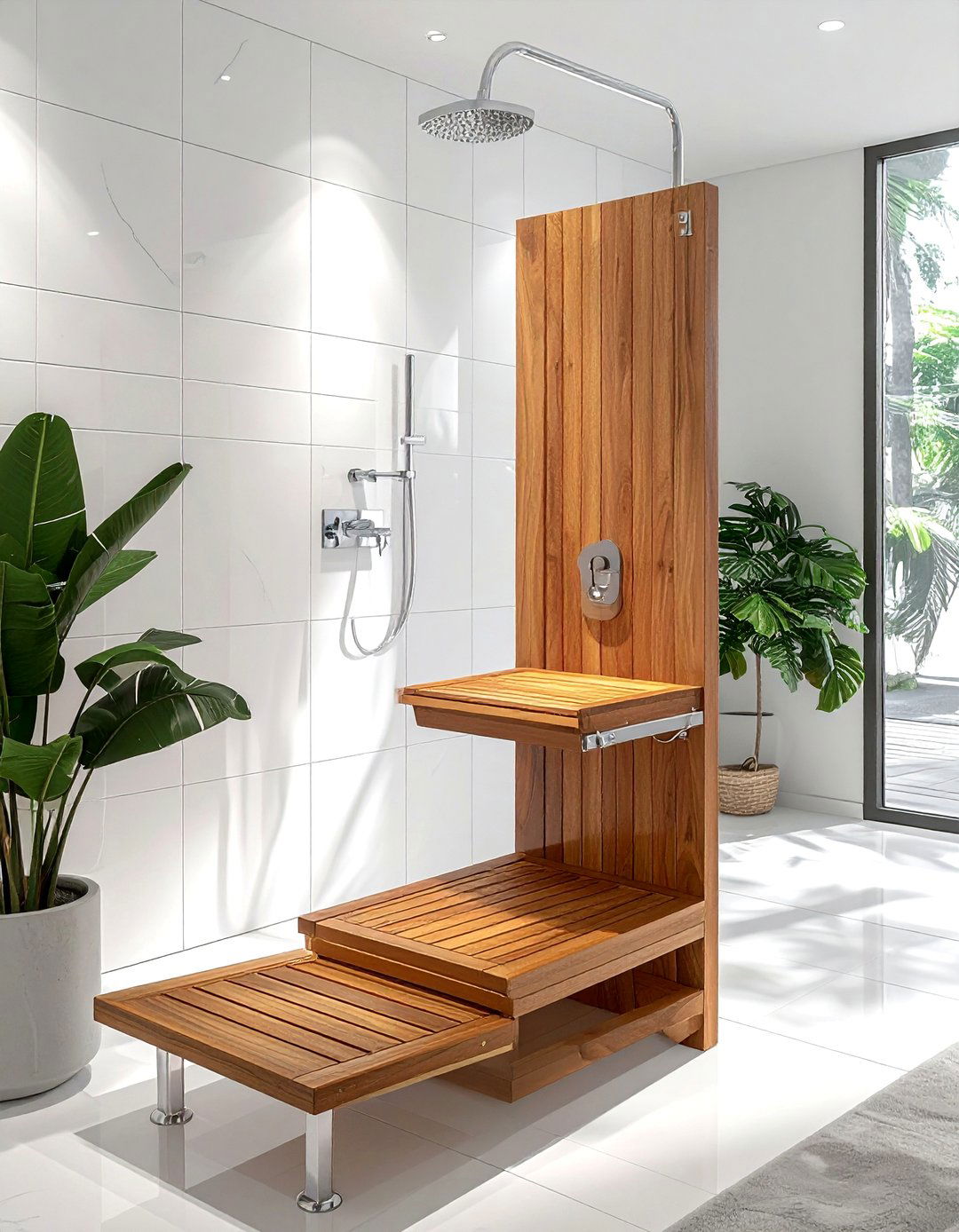 Fold down shower seat - 30 senior friendly bathroom ideas