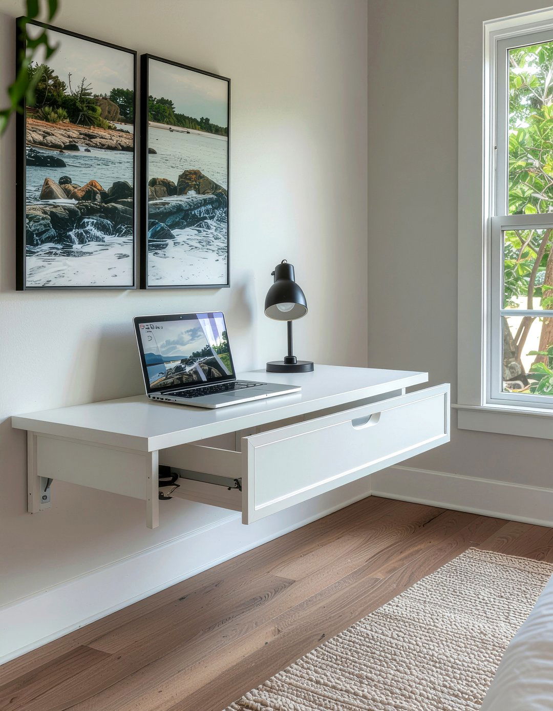 Fold down wall desk - 30 tiny bedroom ideas