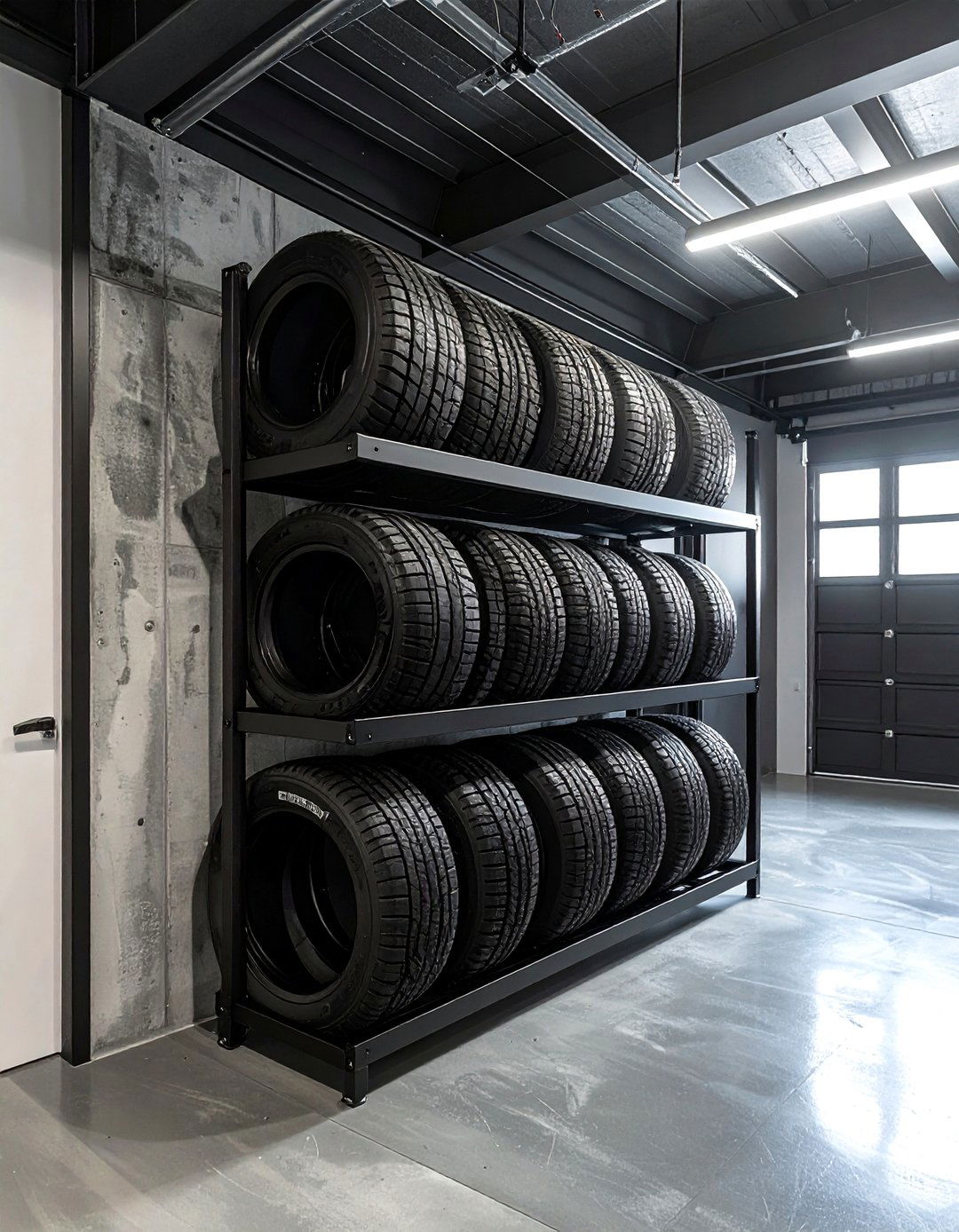 Foldable Tire Rack - 30 garage storage ideas