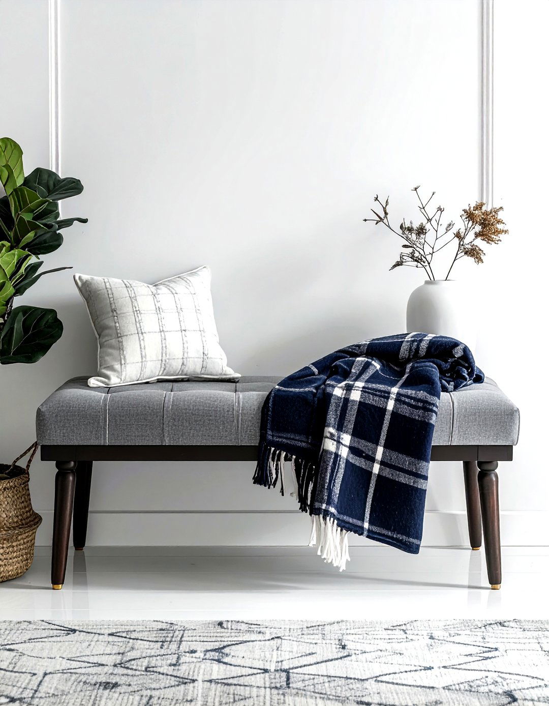Folded Bench Throw - 30 living room blanket styling ideas