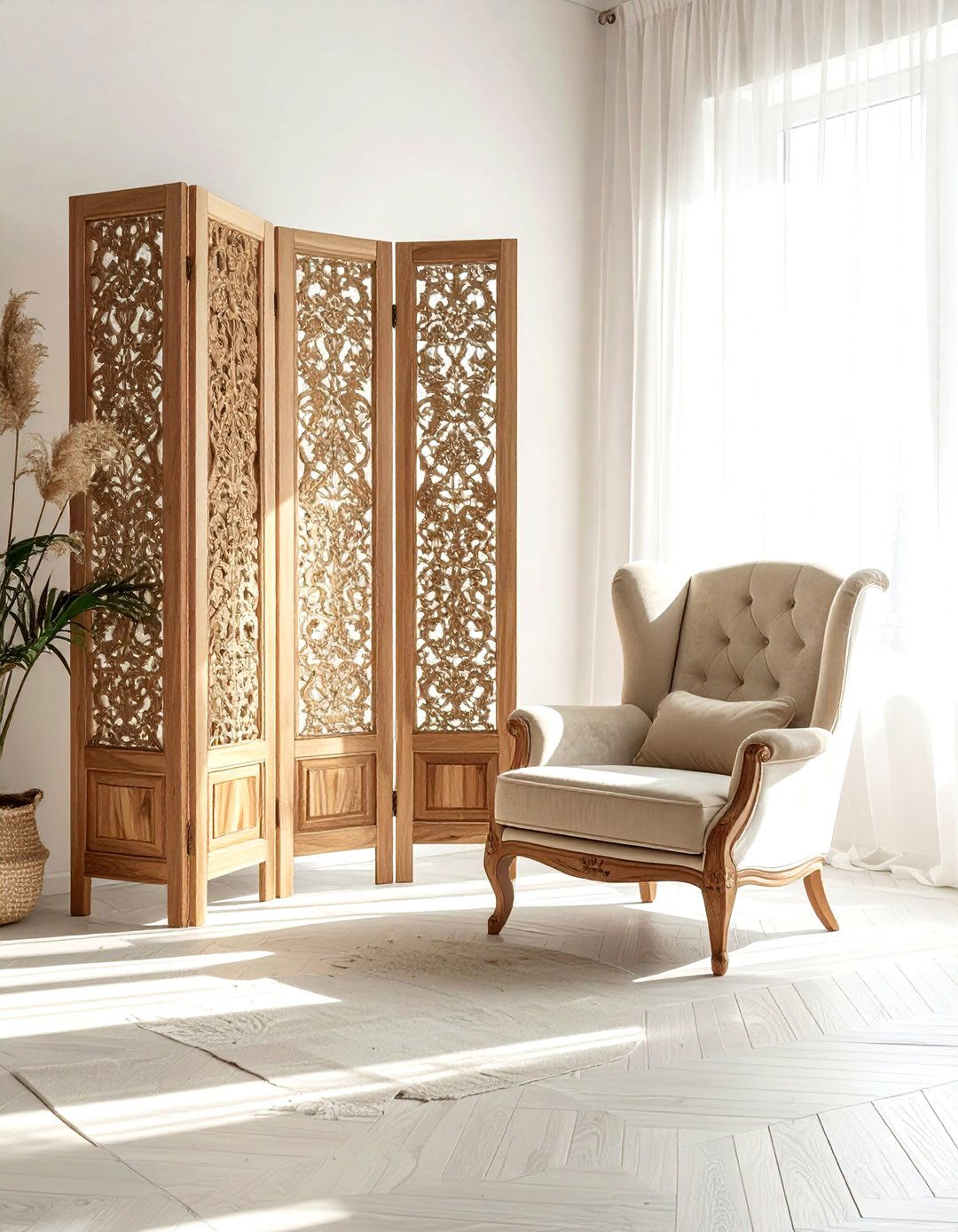 Folding Screen Partition - 30 living room partition ideas