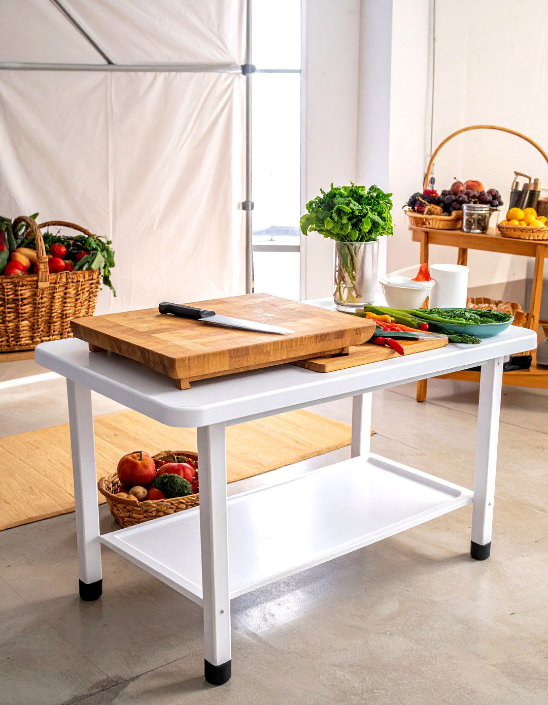 Folding Table Prep Station - 30 temporary kitchen ideas