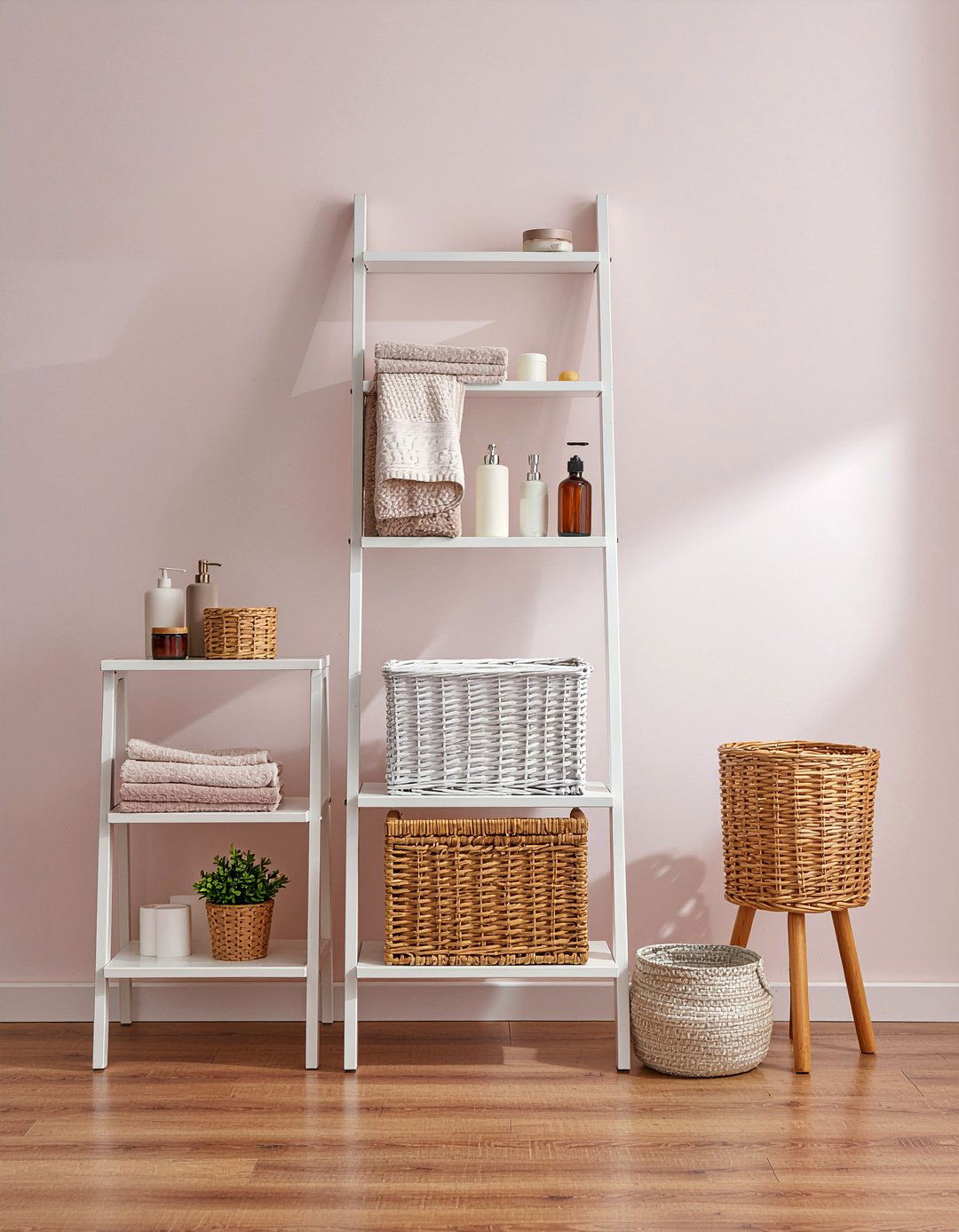 Folding bathroom ladder shelf - 30 bathroom ladder shelf ideas