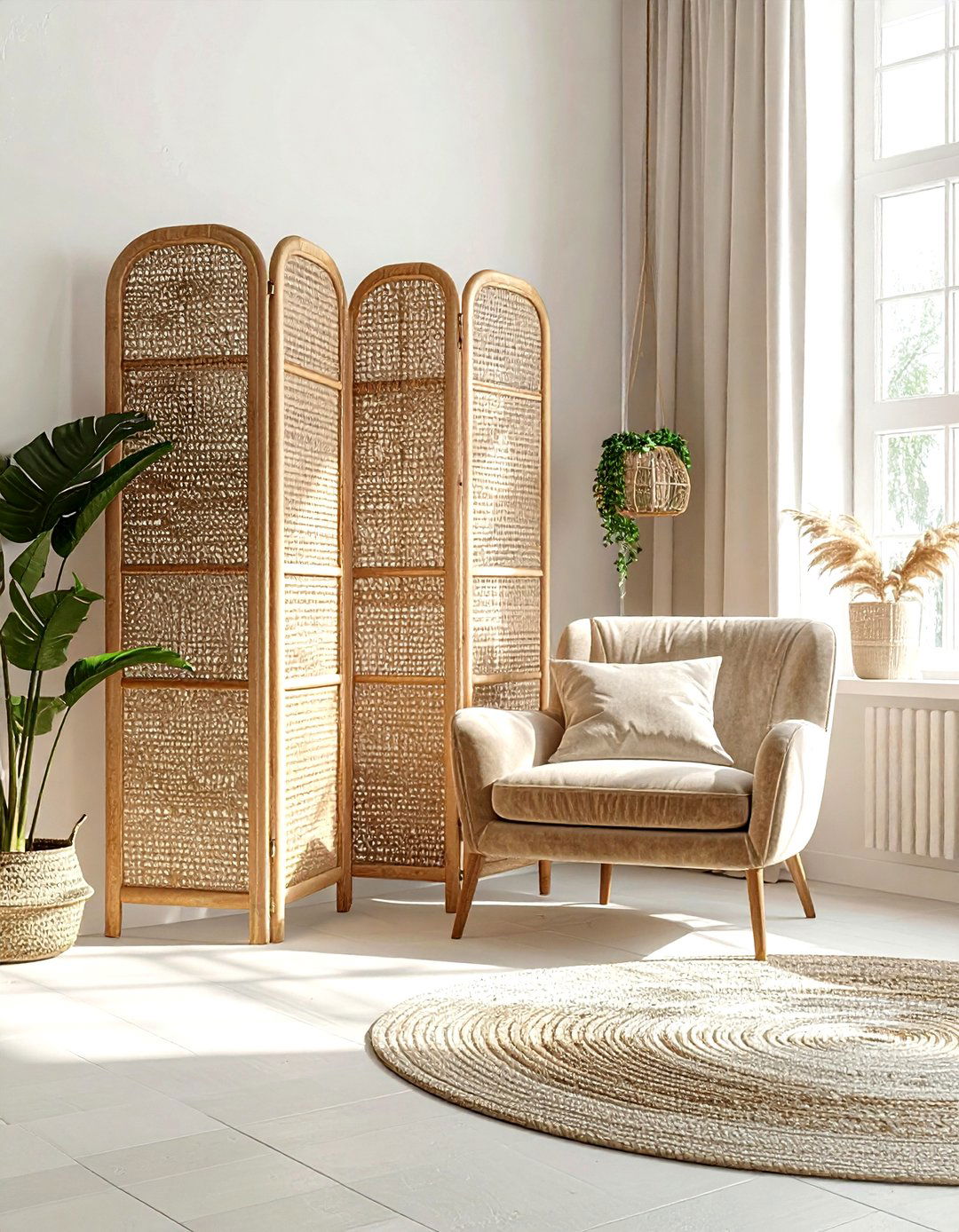 Folding room screen - 30 living room zoning ideas