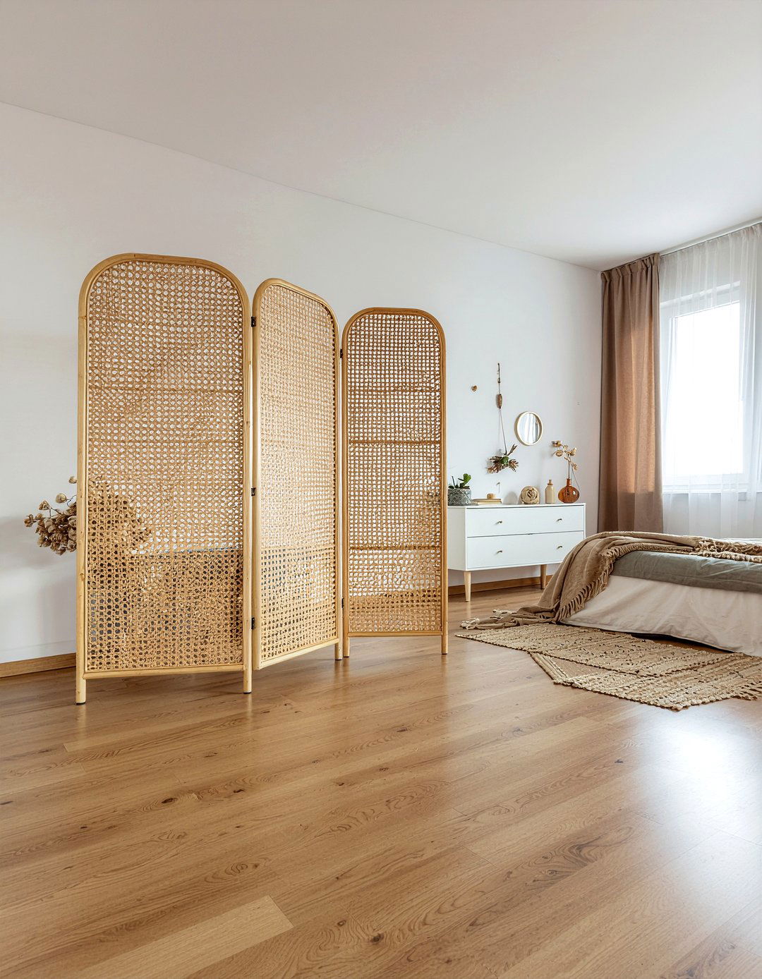 Folding screen room divider - 30 bedroom extendable furniture ideas