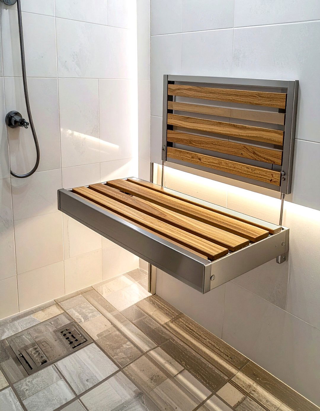 Folding wall mounted shower seat - 30 bathroom seating arrangements ideas