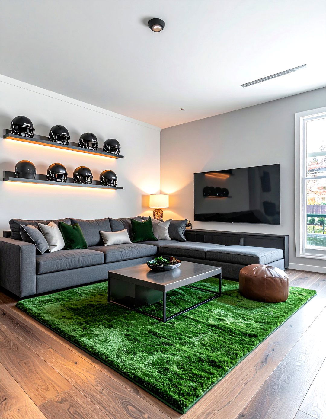 Football Living Room - 30 sports themed living room ideas